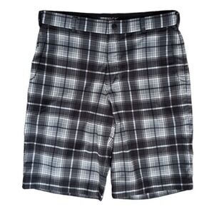 NIKE‎ Golf Shorts DRI-FIT Mens Size 32 Black Grey Checkered Plaid Preppy Comfort